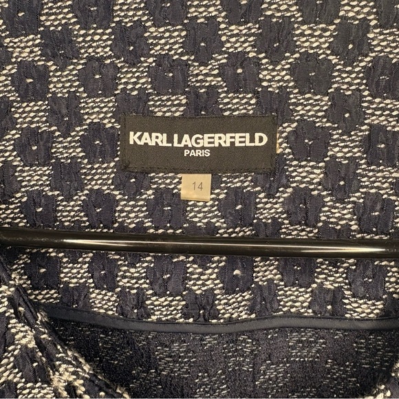 Karl Lagerfeld Paris Navy Blue Women's Zip Blazer Jacket - Picture 4 of 12